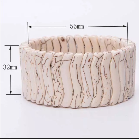 Bohemian turquoise stone howlite bracelet - Picture 2 of 2